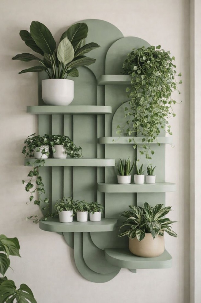 Modern eco-inspired green wall decor at Tharam
